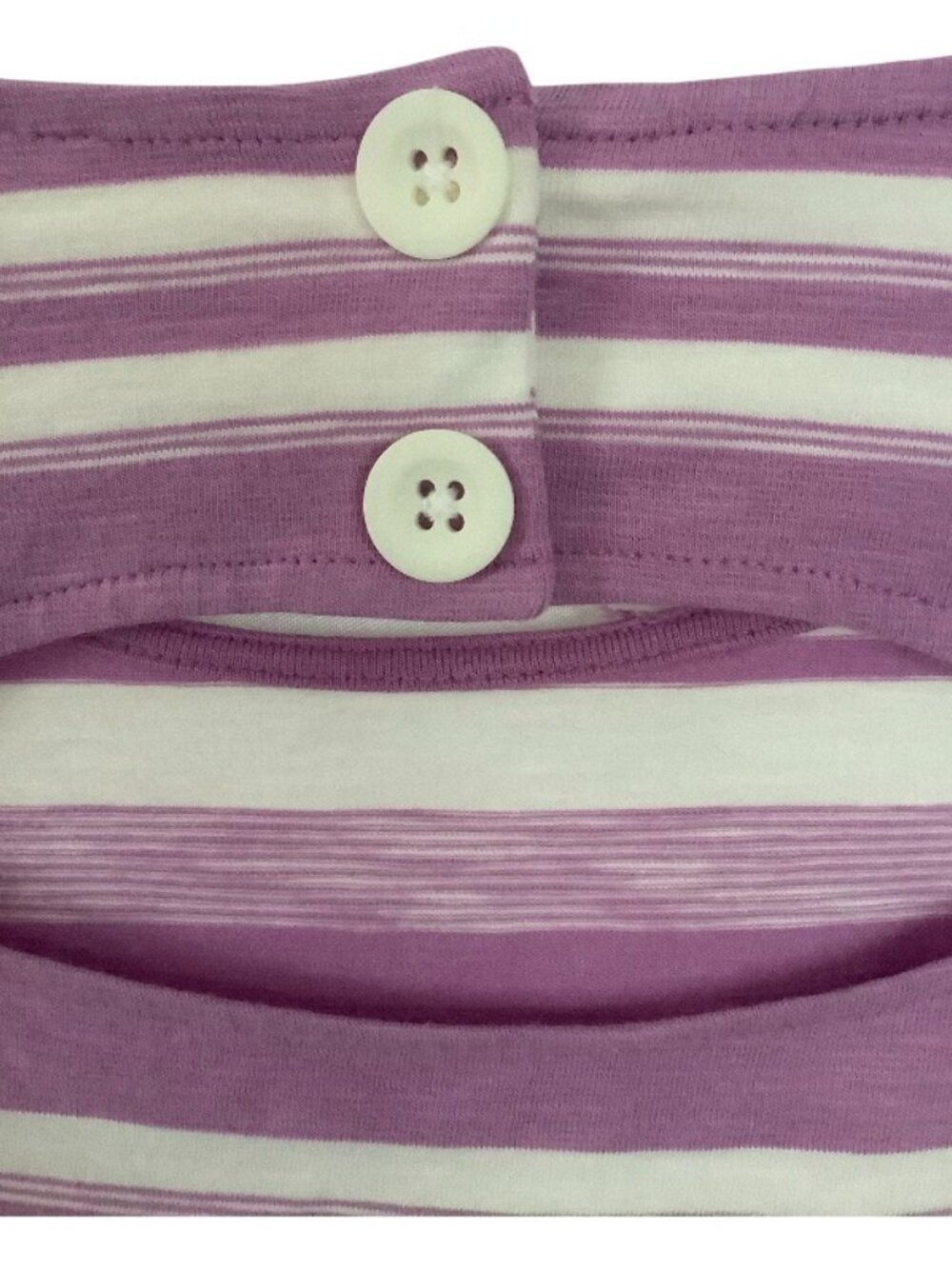 Talbot purple striped 3/4 sleeve with unique cut out in back. Size M - Picture 4 of 6